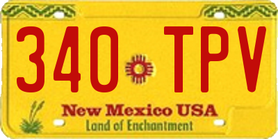 NM license plate 340TPV