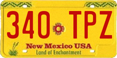 NM license plate 340TPZ