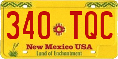 NM license plate 340TQC