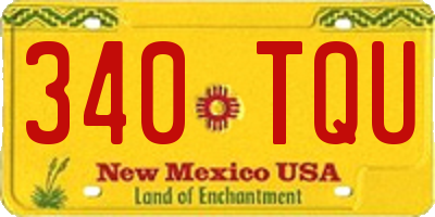 NM license plate 340TQU