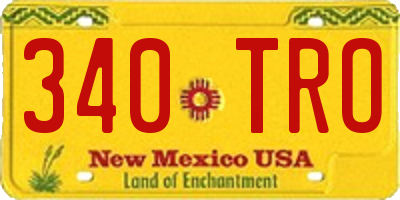 NM license plate 340TRO