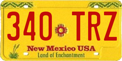 NM license plate 340TRZ