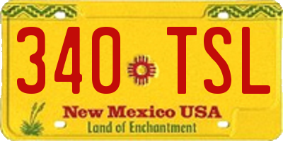 NM license plate 340TSL