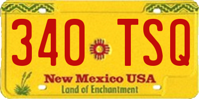 NM license plate 340TSQ