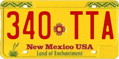 NM license plate 340TTA