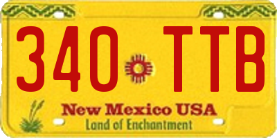NM license plate 340TTB