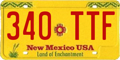 NM license plate 340TTF