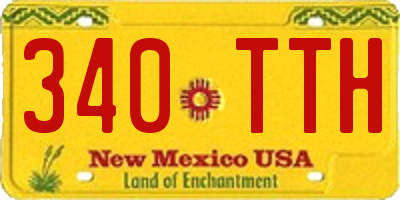NM license plate 340TTH