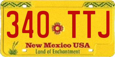 NM license plate 340TTJ