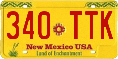 NM license plate 340TTK