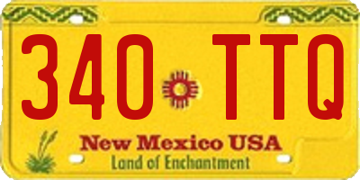 NM license plate 340TTQ
