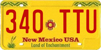NM license plate 340TTU