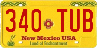 NM license plate 340TUB