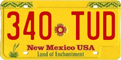 NM license plate 340TUD