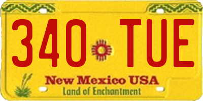 NM license plate 340TUE