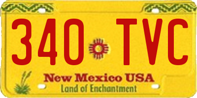 NM license plate 340TVC