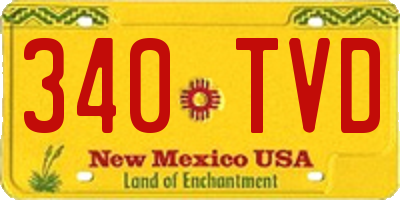 NM license plate 340TVD