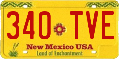 NM license plate 340TVE