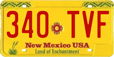 NM license plate 340TVF