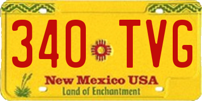 NM license plate 340TVG