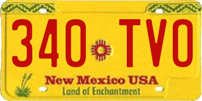 NM license plate 340TVO