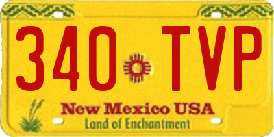 NM license plate 340TVP