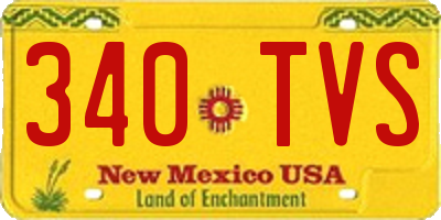 NM license plate 340TVS