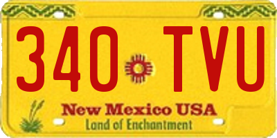 NM license plate 340TVU