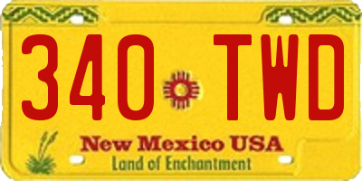 NM license plate 340TWD