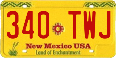 NM license plate 340TWJ