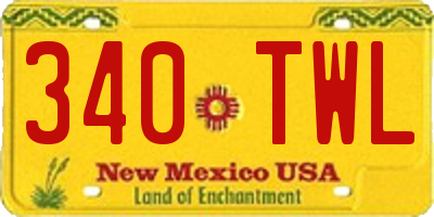 NM license plate 340TWL