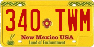 NM license plate 340TWM