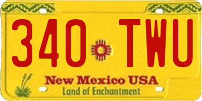 NM license plate 340TWU
