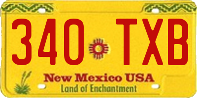 NM license plate 340TXB