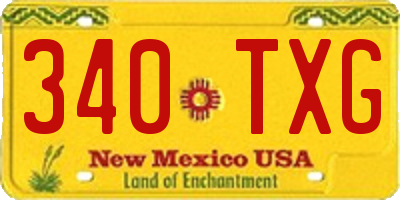 NM license plate 340TXG