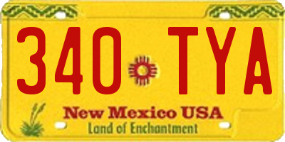 NM license plate 340TYA