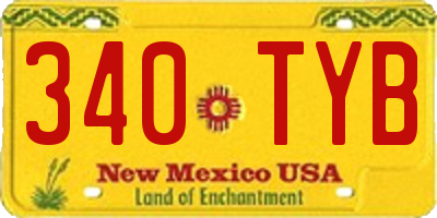 NM license plate 340TYB