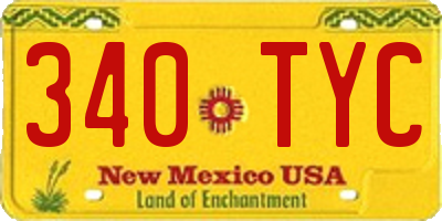 NM license plate 340TYC