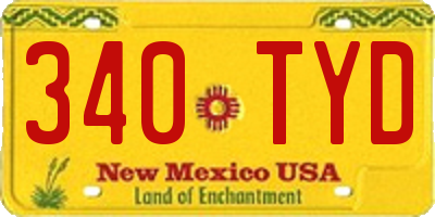 NM license plate 340TYD