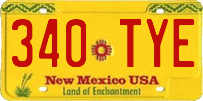 NM license plate 340TYE