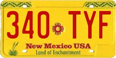 NM license plate 340TYF