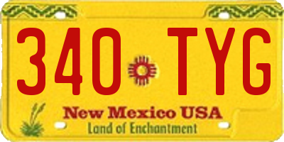 NM license plate 340TYG
