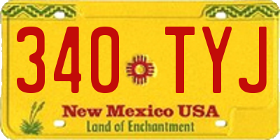 NM license plate 340TYJ