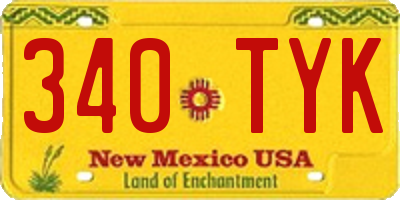 NM license plate 340TYK