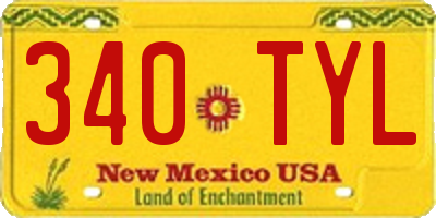 NM license plate 340TYL