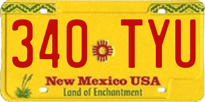NM license plate 340TYU