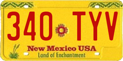 NM license plate 340TYV