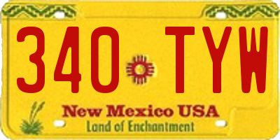 NM license plate 340TYW