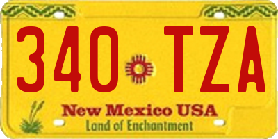 NM license plate 340TZA