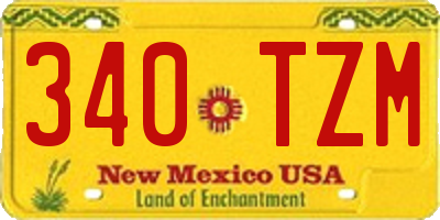 NM license plate 340TZM